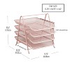 Mind Reader 4-Tier Paper Tray Desktop Organizer Metal Mesh Pink - 3 of 4