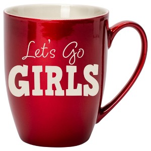 100 North Cardinal Red Metallic Finish, 10 Ounce, Comfortably Fits Your Hands, New Bone China Coffee Tea Cup Mug, Let's Go Girls - 1 of 1