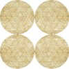 Saro Lifestyle Geometric Design Capiz Table Placemats (Set of 4), Gold - 3 of 4