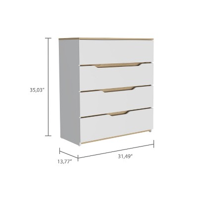 NicBex 4 Drawers Dresser for Bedroom,Dresser with Light Oak Wooden Top,Storage Dresser for Bedroom