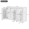 Retro 3-Door Sideboard, Sideboard Buffet With Large Storage Space, Sideboard Buffet Cabinet With Metal Handles, Modern Accent Cabinet-Cuddlewood - 4 of 4