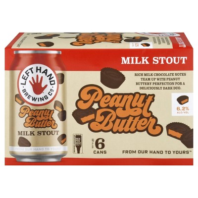 Left Hand Peanut Butter Milk Stout Beer - 6pk/12 fl oz Cans