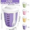 4 Pack Fruit Salad Storage Cup with Lids and Fork, 20oz Reusable Plastic Fruit Storage Containers, BPA-Free & Leak-Proof, Keep Fresh Longer - 2 of 4