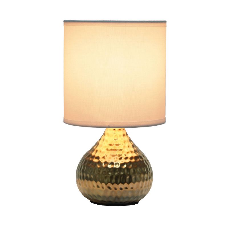 Hammered Drip Mini Table Lamp with Fabric Shade - Simple Designs, 3 of 9