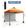 Garvee 10'x10' Outdoor Canopy Tent with Sidewall, Pop up Canopy with Vented Roof, Portable Instant Camping Beach Canopy Tents - 3 of 4