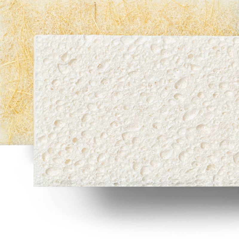 Natural Non-Scratch Scrubber Sponges - 3ct - Everspring&#8482;, 2 of 4