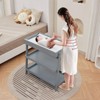 Baby Changing Table with Pad, Portable Diaper Changing Station, 2-Tier Storage Shelves, Pine Wood, for Newborn & Infant - 4 of 4