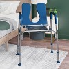 Emma and Oliver Shower Commode Chair with Safety Rail, Height Adjustable Frame, Padded Seat & Armrests, Removable Pail with Lid, Fits Most Toilets - 2 of 4
