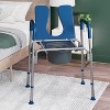 Emma and Oliver Shower Commode Chair with Safety Rail, Height Adjustable Frame, Padded Seat & Armrests, Removable Pail with Lid, Fits Most Toilets - image 2 of 4