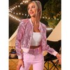 INSPIRE CHIC Women's Sequin Long Sleeve Glitter Shiny Party Bomber Jacket - 2 of 4