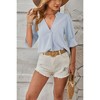 Coolmee Blouses for Women Dressy Casual Half Sleeve V Neck Tops Fashion Summer Fall Shirts - 3 of 4