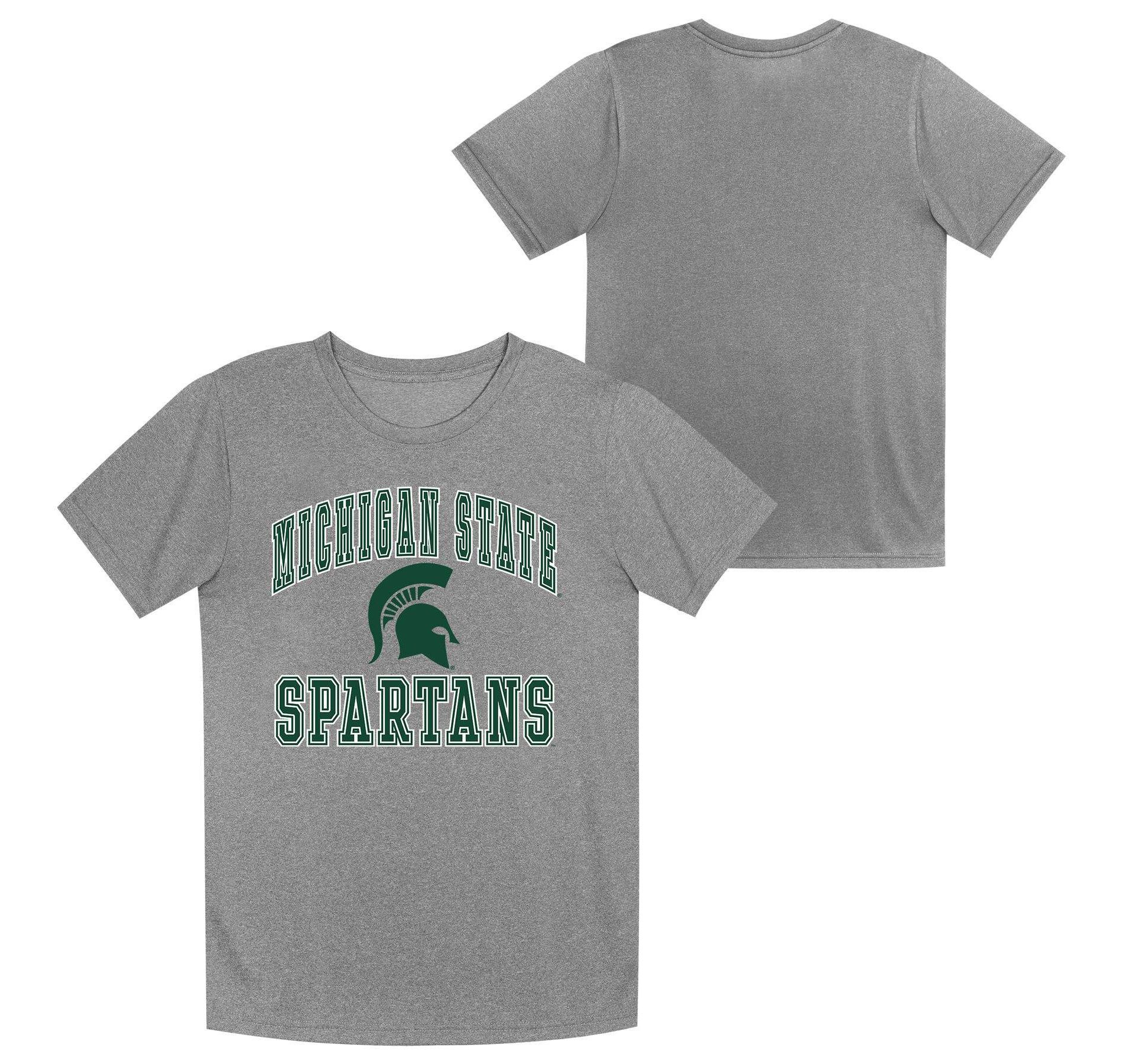 NCAA Michigan State Spartans Boys' Gray Poly T-Shirt