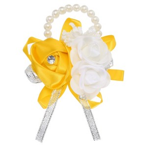 Unique Bargains Decorative Wedding Prom Party Artificial Rose Wrist Corsages - 1 of 3