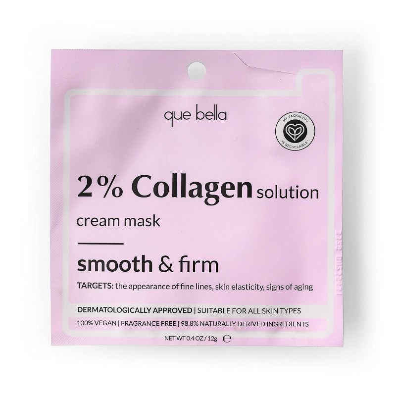 Que Bella 2% Collagen Solution Cream Face Mask - 0.4oz, 1 of 8
