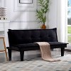 Sapphtopaz 63.8" Futon Couch Sofa - Convertible Sofa Bed with Upholstered Cushioning, Space-Saving Furniture for Living Room & Small Spaces - 2 of 4