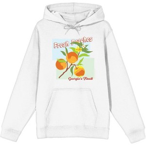 Natural World Fresh Peaches Georgia's Finest Adult Long Sleeve Hoodie - 1 of 2