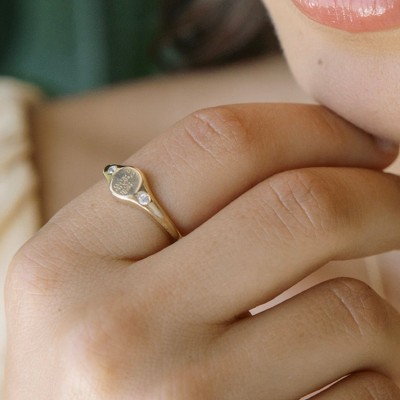 Flora Signet Ring in Gold, Rose Gold, Silver - Honeycat