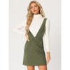 INSPIRE CHIC Women's V-Neck Corduroy Strap Back Overall Mini Pinafore Dress - 2 of 4