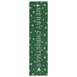 Coolmee Washable Area Rug Christmas Tree Rug for Living Room Non Slip Xmas Decor Throw Carpet Stain Resistant Holiday Area Rugs  green - 1 of 4