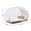 Suki PE Wicker Patio Daybed with Curtain for 2-person, Sunbed with Adjustable Recliners, Cushion and Colorful Pillow, Outdoor Furniture-Maison Boucle - 4 of 4