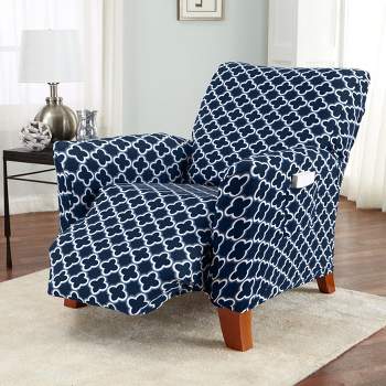 Great Bay Home Stretch Printed Washable Recliner Slipcover