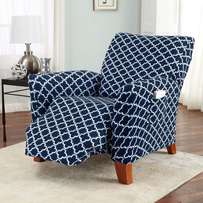 Great Bay Home Stretch Printed Washable Recliner Slipcover, 1 of 7