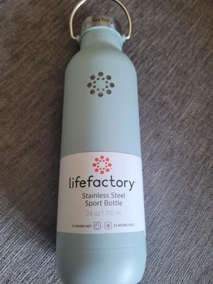 16oz Stainless Steel Sport Bottle Straw Cap | Lifefactory Celery