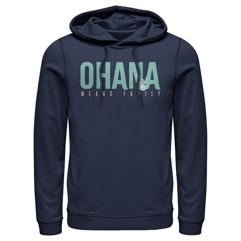 Men's Lilo & Stitch Bold Ohana means Family Pull Over Hoodie, 1 of 5