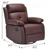 FONTOI Small Rocker Swivel Recliner Chair, Rocker Recliner with Foot Rest and Armrests, Lazy Sofa for Bedroom Living Room, Brown, 32.2"*39.3"*34.2" - 3 of 4