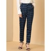 INSPIRE CHIC Women's Vintage Tartan Plaid Elastic Waist Straight Long Trousers - 4 of 4