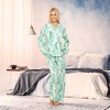 ADR Women's Soft Cotton Knit Jersey Pajamas Lounge Set, Long Sleeve Top and Pants with Pockets - 2 of 4