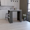 Depot E-Shop Kitchen Island, Kitchen Bar Table 36" H, 3-Side Shelves - 2 of 4