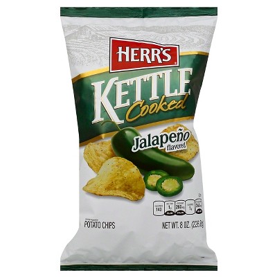 Herr's Jalapeno Flavored Kettle Cooked Potato Chips - 8oz