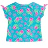 RuffleButts Toddler Girls UPF50+ Active Raglan Bow Shirt - Neon Happy Hibiscus, 3T - 2 of 4