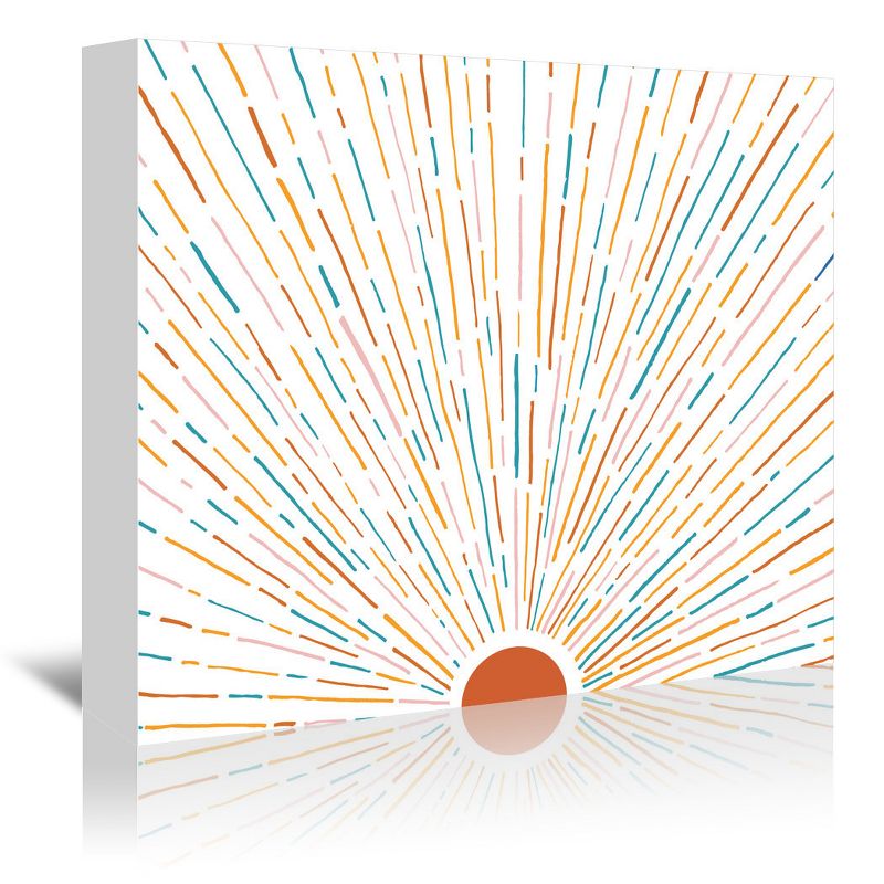 Americanflat Mid Century Minimalist New Sunset Wide By Modern Tropical Wrapped Canvas, 1 of 7