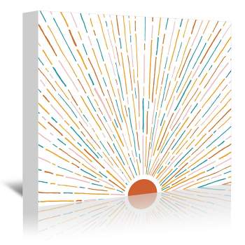 Americanflat Mid Century Minimalist New Sunset Wide By Modern Tropical Wrapped Canvas
