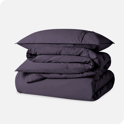 Dusty Purple Organic Cotton Twin/Twin XL Percale Duvet Cover Set