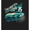 Car Fanatic Electric Fast Teal Sports Car Adult Crew Neck Long Sleeve Tee - 2 of 2