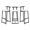 Set of 3 27''H Barstools, Round Wooden Bar Stools with Footrest, Counter Height Kitchen Chairs for Island, Dining Area, or Breakfast Bar-Maison Boucle - 3 of 4