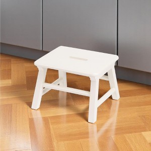 10" White Solid Wood Step Stool - 1 of 4
