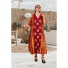 HAPPY BAY Women's Summer Holiday Beach Casual Dailywear Relaxed Fit Caftan House Sleep Shirt Loungewear Dashiki Dresses for Women 2X-3X Orange, Sun - 4 of 4