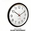 Wall Clock Black Silent Non Ticking 14 Inch Quality Quartz Round Easy to Read Home Kitchen Office Classroom School Clocks - 2 of 4