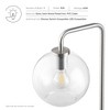 Modway Silo Glass Globe Glass and Metal Floor Lamp - Transparent Shade, Black Power Cord With Floor Switch - 3 of 4