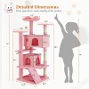 Sevobal Pet Tower Cat Tree Tower, Multi-Level With Sisal Grab Post, Indoor Apartment With Ladder, Plush Toys, Rest And Play, Pink, 19.7″*19.7″*53.14″ - 3 of 4
