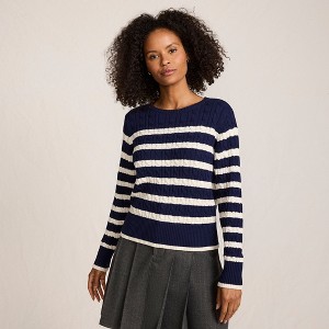 Lands' End Women's Drifter Modern Cable Crew Sweater - 1 of 4