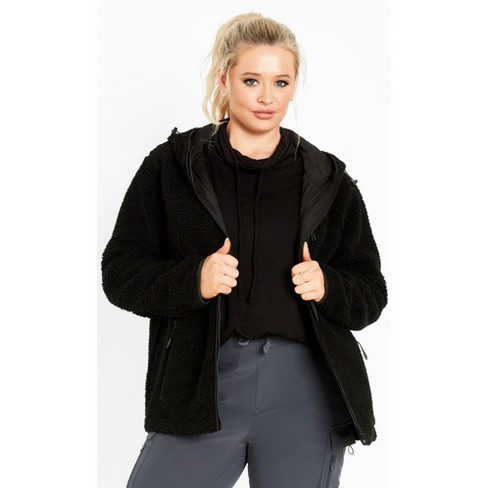 Plus size 2025 black fleece jacket