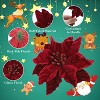 24 Pcs Artificial Poinsettia Flowers, 6.3" Large Velvet Christmas Floral Picks with Stems for Tree, Wreath, Garland, Wedding Ornaments - 3 of 4