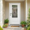 PexFix 36"x80" Smooth Fiberglass Entry Door 3/4 View Frosted Glass Classic Front Entrance Right Hand Inswing White Primed Knock-Down Door - 2 of 4