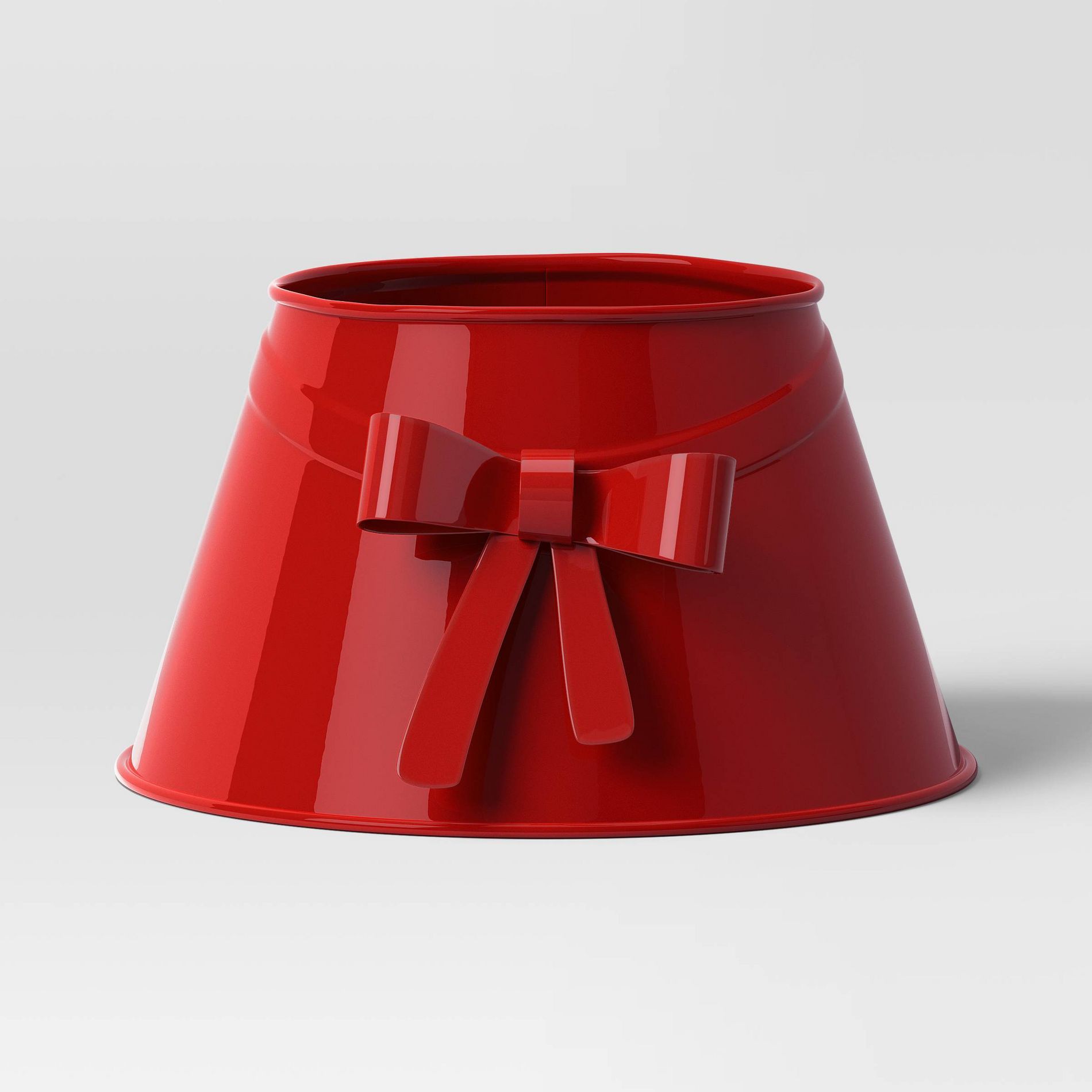 7" Christmas Metal Mini Tree Collar with Bow Red - Wondershop™