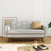 MUUEGM 65" Loveseat Couch Sofa| 2-Seat Memory Foam Futon Couch with Blue Linen Fabric, firm wooden frame - 2 of 4